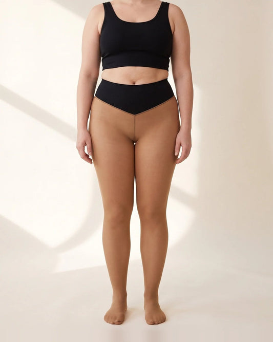 ThermaSheer tights in Tan, front view