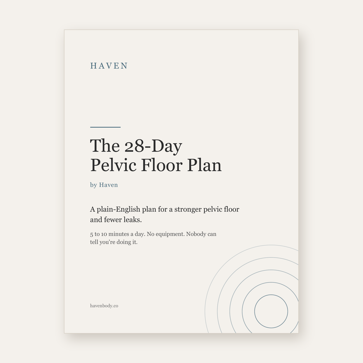 The 28-Day Pelvic Floor Plan by Haven, PDF cover