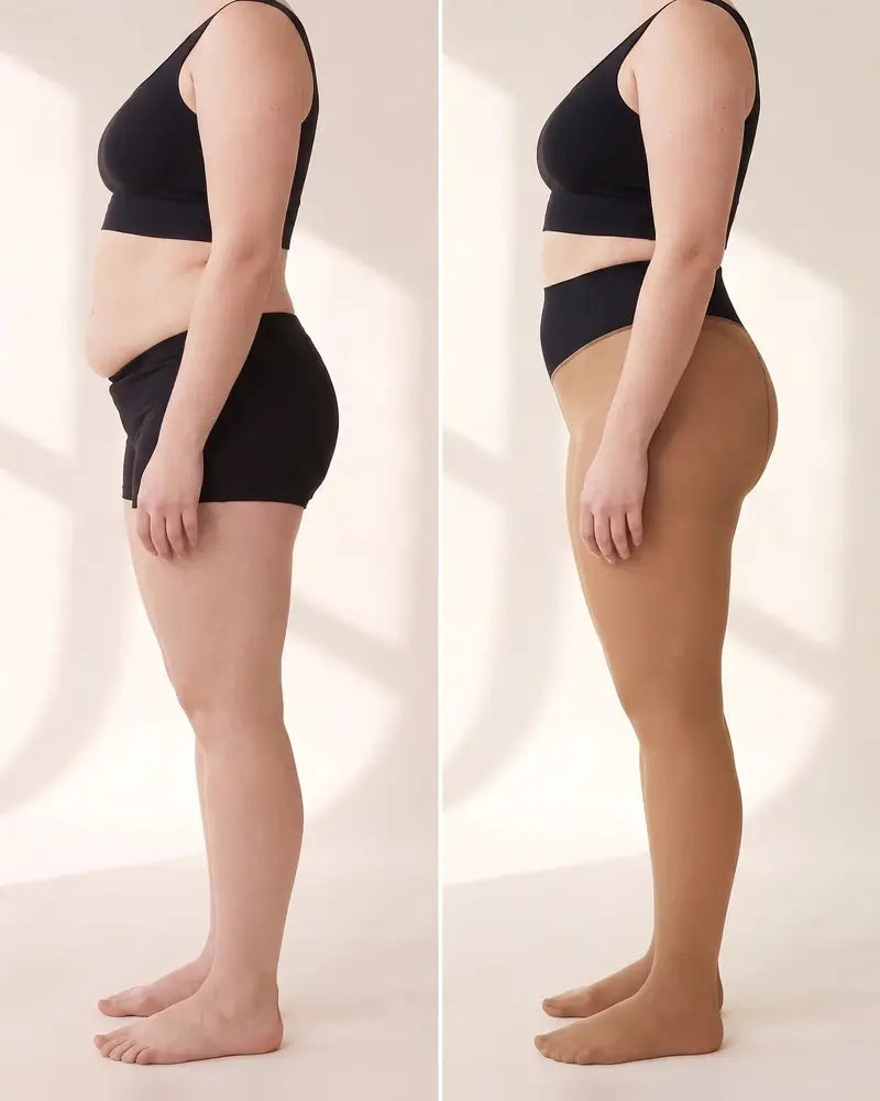 Side profile without and with ThermaSheer